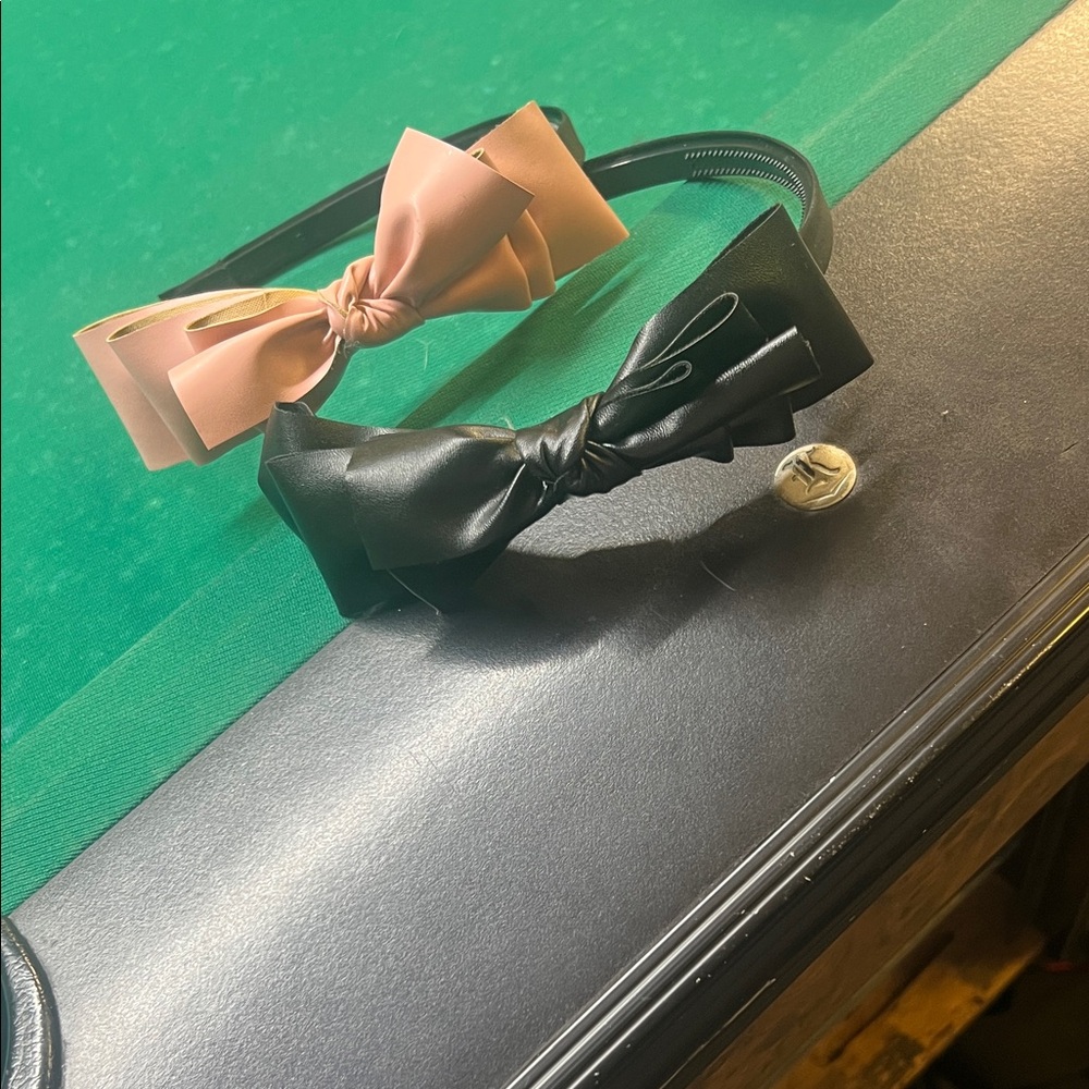 Chic Pink and Black Bow Headbands